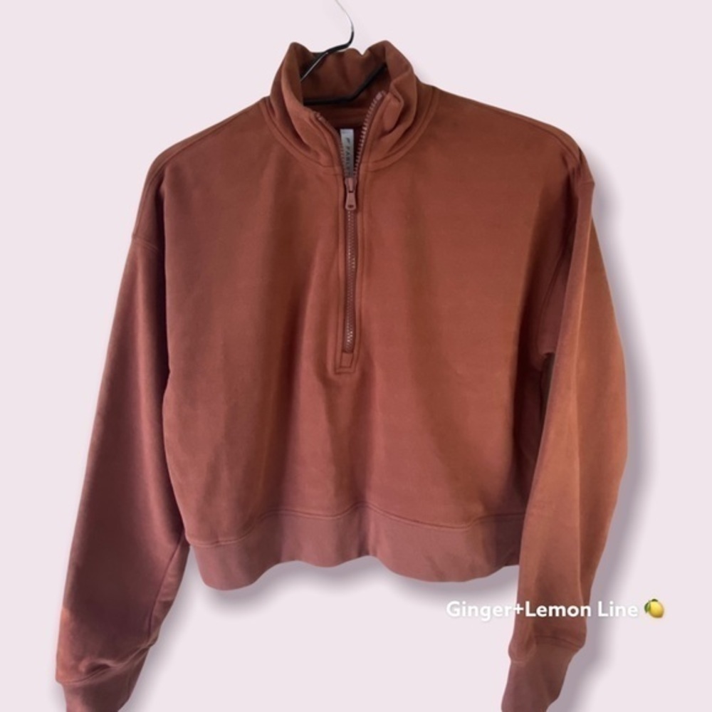 Fabletics Brown Kay Half Zip Pullover Size XS NWT